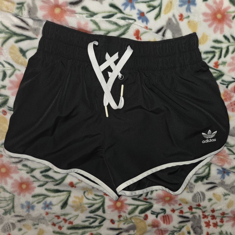 Adidas Women's Black Athletic Shorts with White Trim